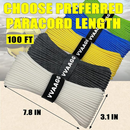 VVAAGG 1000 White Paracord Rope 100FT, 4mm Utility Parachute Cord 12 Strand - Image 3