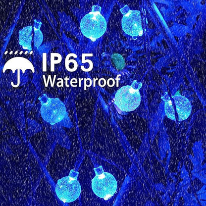 Blue 2-Pack 100 LED 64FT Crystal Globe Solar Christmas Lights, Outdoor - Image 2