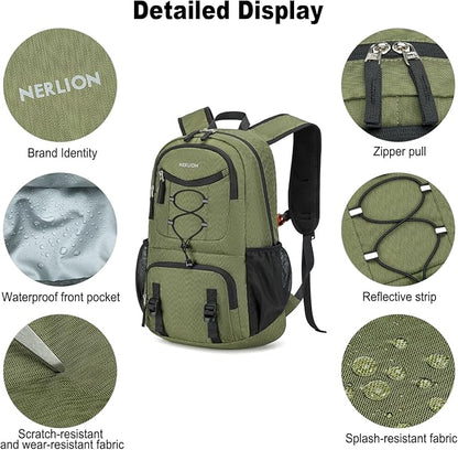 Nerlion Lightweight Foldable 35L Hiking Backpack Travel Backpack - Image 6