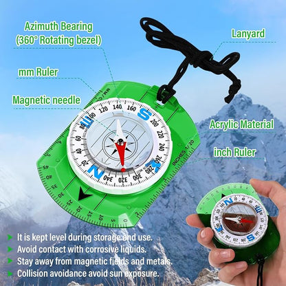 20 Pcs Acrylic Orienteering Compass Hiking Backpacking Survival Reliable - Image 3