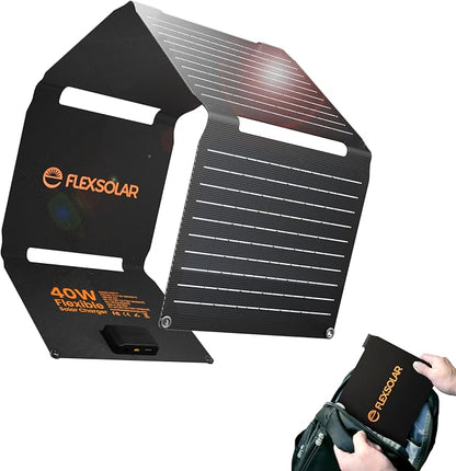 Upgraded FlexSolar 40W Portable Solar Panels Chargers by FlexSolar