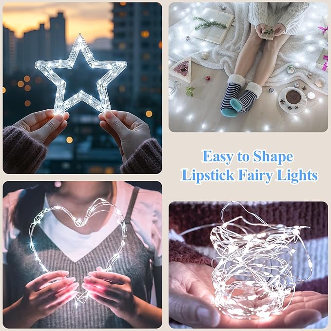 66FT Rechargeable String Lights Battery Operated, Battery Powered Copper Wire - Image 6