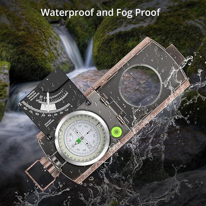 Anbte Compass Hiking Survival, IP65 Waterproof Metal Compass - Image 4