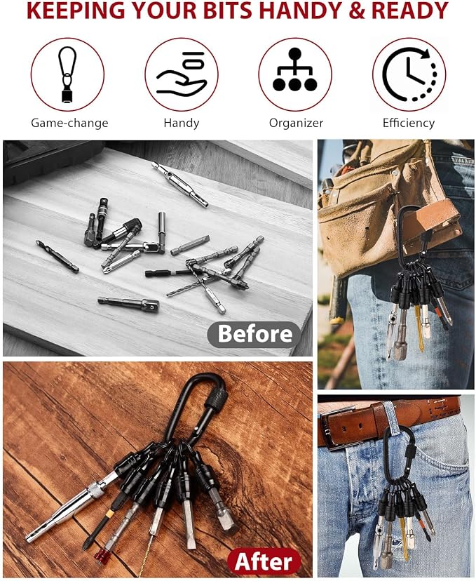 katerk 6pcs Bit Holder with Carabiner Socket - Image 5