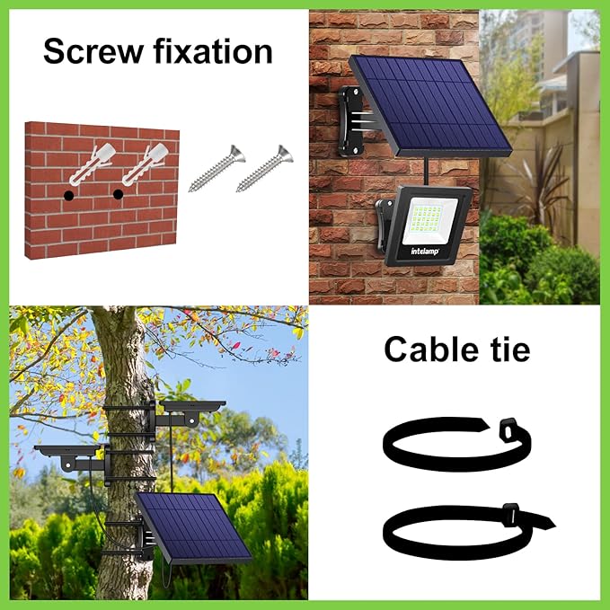intelamp Solar Lights Outdoor, 4400mAh Solar Powered Flood Lights, Security - Image 5