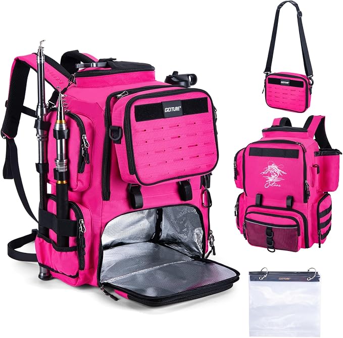 Goture Fishing Backpack, 58L 900D Water-Resistant Insulated Tackle Backpack by Goture