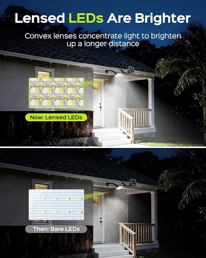 JACKYLED 1000 Lumens 299 LED Solar Lights Outdoor Bright Solar Dusk to Dawn - Image 7