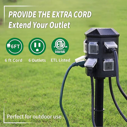 TiFFCOFiO Outdoor Power Strip Timer, Dusk to Dawn Light Sensor Countdown - Image 3