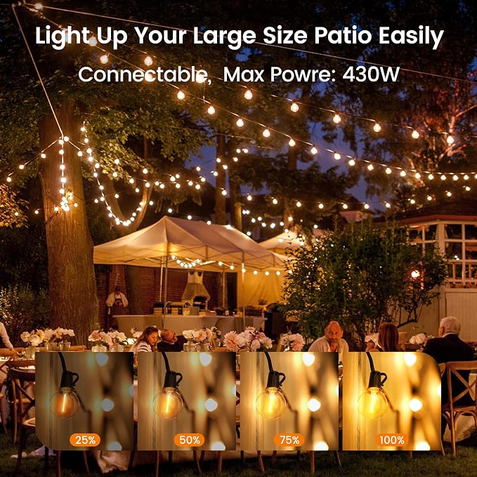 OHLUX Outdoor String Lights, 110FT Dimmable Patio Lights - Image 6