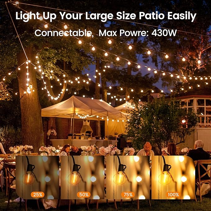 OHLUX Outdoor String Lights, 180FT LED Patio Lights - Image 6