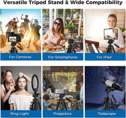 75" Camera Tripod, Heavy Duty Aluminum Camera Stand - Image 2