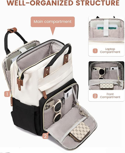 LOVEVOOK Laptop Backpack for Women, 17.3'' Waterproof Nurse Bag Teacher Work - Image 2