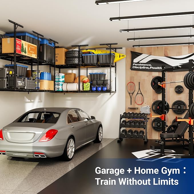 FLEXIMOUNTS 3x8 2-Tier Overhead Garage Storage Rack – Adjustable Heavy Duty - Image 8