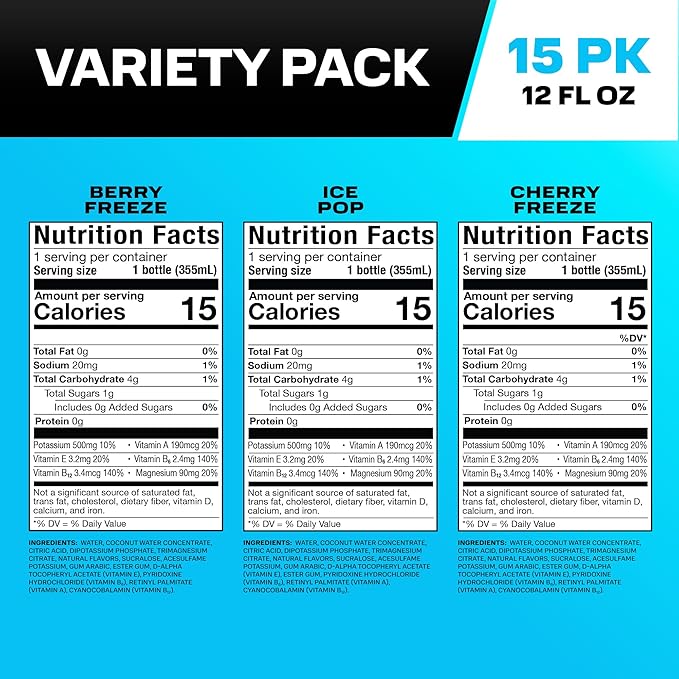 PRIME HYDRATION Variety, Berry Freeze, Cherry Freeze, & Ice Pop Sports Drinks - Image 2