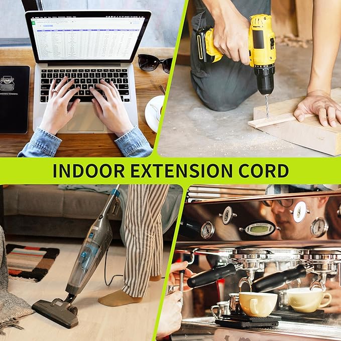 16/3 White Extension Cord 10 FT, Indoor Extension Cord - Image 7