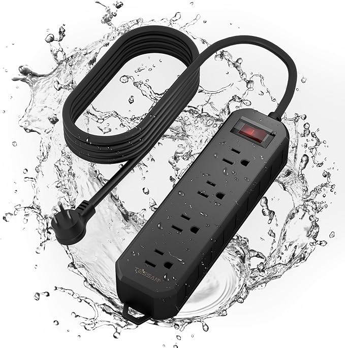 TESSAN Outdoor Power Strip Weatherproof, 6FT Extension Cord Waterproof by TESSAN
