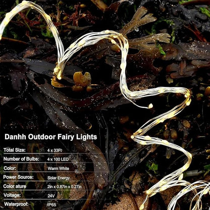4 Pack Solar Fairy Lights 131Ft 400 LED Outdoor Twinkle Light - Image 4