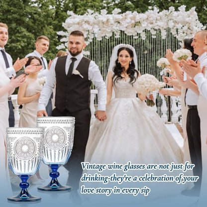 XUWAIDSGN 24Pcs Plastic Vintage Wine Glasses 13.5oz Reusable Embossed Goblet - Image 7