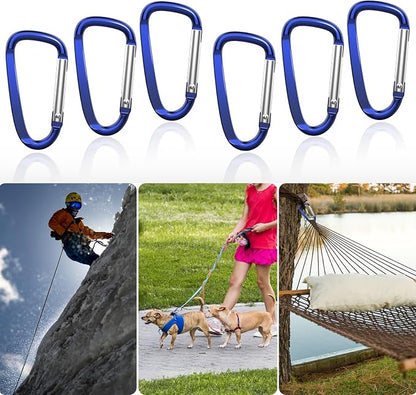 2.4" 24pcs Small Carabiner Clip Keychain, Aluminum D Ring Shape Clips - Image 4