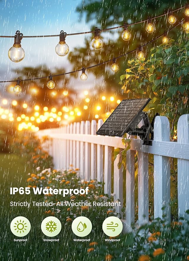 Brightown 58FT Solar String Lights Outdoor - Image 4
