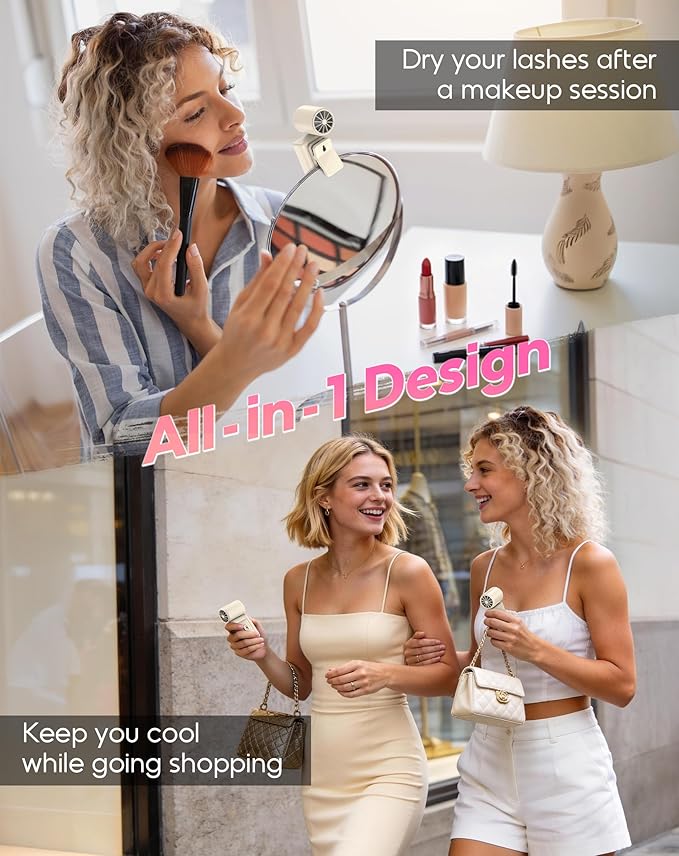 Portable Clip-On Mini Fan, Hands-Free, Turbo Personal Handheld Fans - Image 3