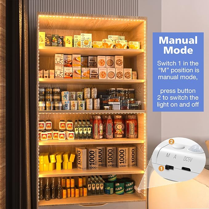 WOBANE Rechargeable Motion Sensor Strip Light, LED Closet Lights, Upgraded - Image 2