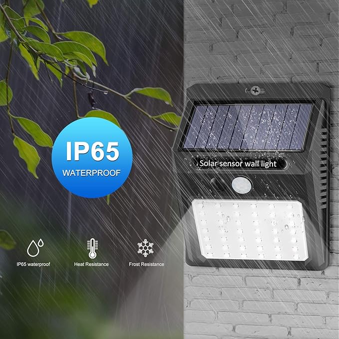SEZAC Solar Lights Outdoor, Solar Security Lights Solar Motion Sensor Lights - Image 4