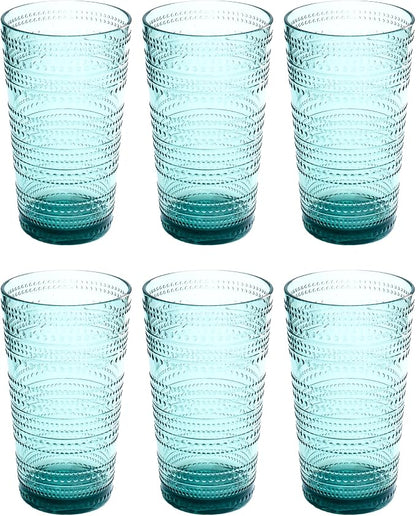 Beaded 16 oz Durable Acrylic Jumbo Drinking Glasses, Shatter-Resistant and by AbodeHomewares-TheDesignDestinationforTabletopDrinkwareKitchenandPet