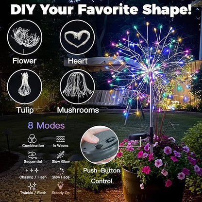 suddus Solar Garden Lights Outdoor Waterproof, Upgrade 2 Pack 150LED Solar - Image 3