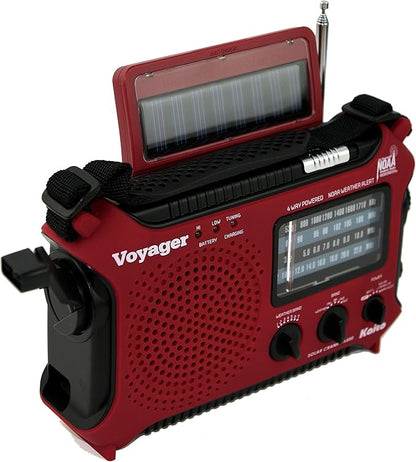 Kaito KA500IP-RED Voyager Solar/Dynamo AM/FM/SW NOAA Weather Radio - Image 4
