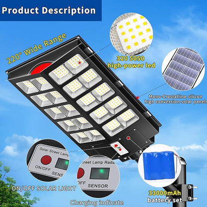 Ofuray Solar Street Lights Outdoor, Solar Security Flood Lights Parking Lot - Image 2