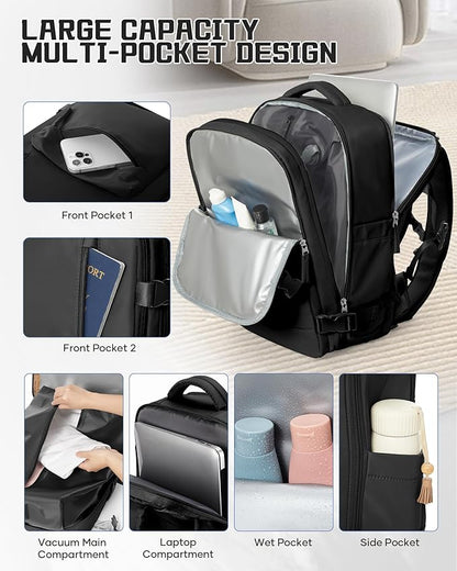 WONHOX Large Travel Backpack Carry on Flight Approved Laptop Work Business - Image 7