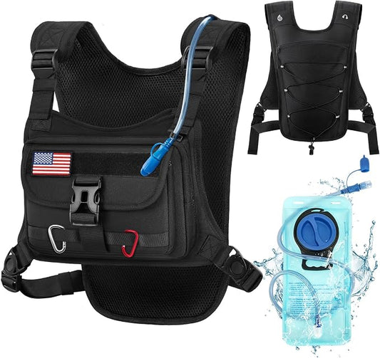 RAINSMORE Hydration Vest with 2L Water Bladder Lightweight Reflective Chest Pack by RAINSMORE