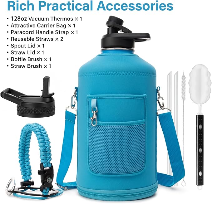 DYSANKY 1 Gallon Water Bottle Insulated | Thickened Stainless Steel Vacuum - Image 2