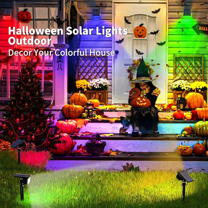 WENATY Solar Spot Lights Outdoor Color Changing, Christmas Landscape Spotlights - Image 6