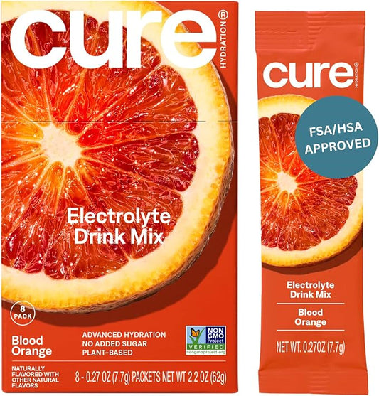 Cure Hydration | Plant-Based Electrolyte Drink Mix | No Added Sugar | FSA-HSA | by CureHydration
