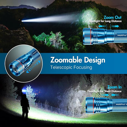 WdtPro Rechargeable Flashlights High Lumens, 1 Pack 10H Long Lasting Super - Image 2