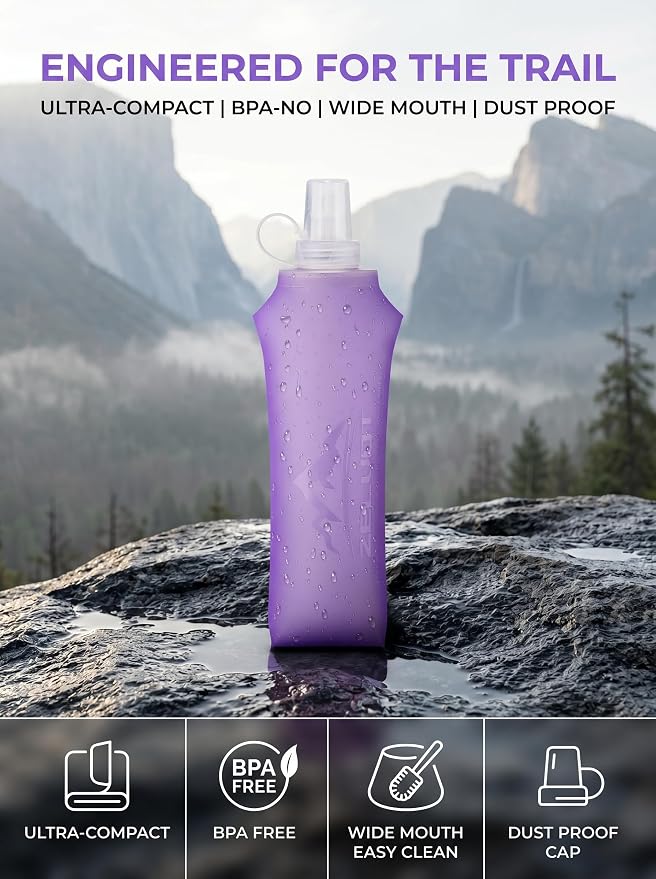 Zelvot Running Vest Soft Flask, BPA-Free 500ml Collapsible Water Bottle - Image 6