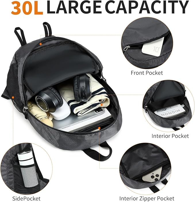Small Hiking Backpack 35L Travel Lightweight Hiking Packable Daypack - Image 5