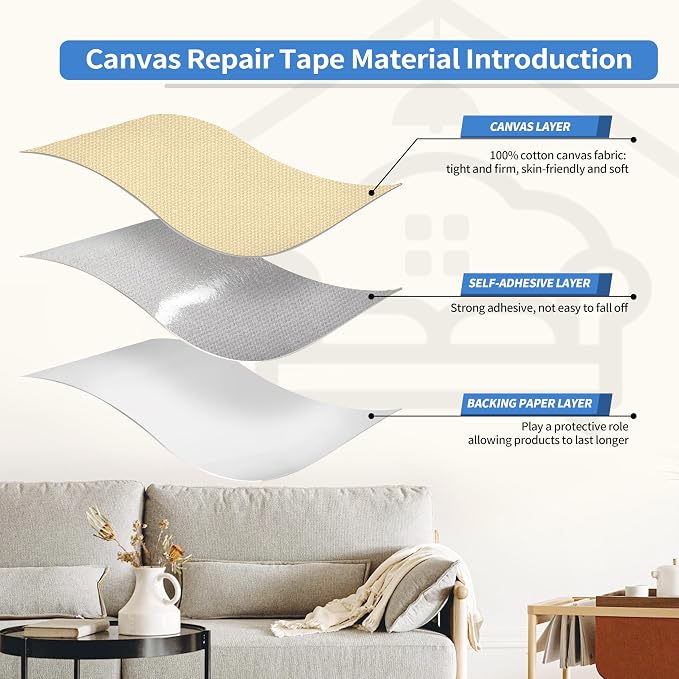 KING MOUNTAIN Canvas Repair Patch 16×30 Inch Self-Adhesive Waterproof Fabric - Image 3