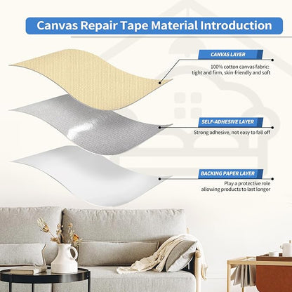 KING MOUNTAIN Canvas Repair Patch 16×30 Inch Self-Adhesive Waterproof Fabric - Image 3