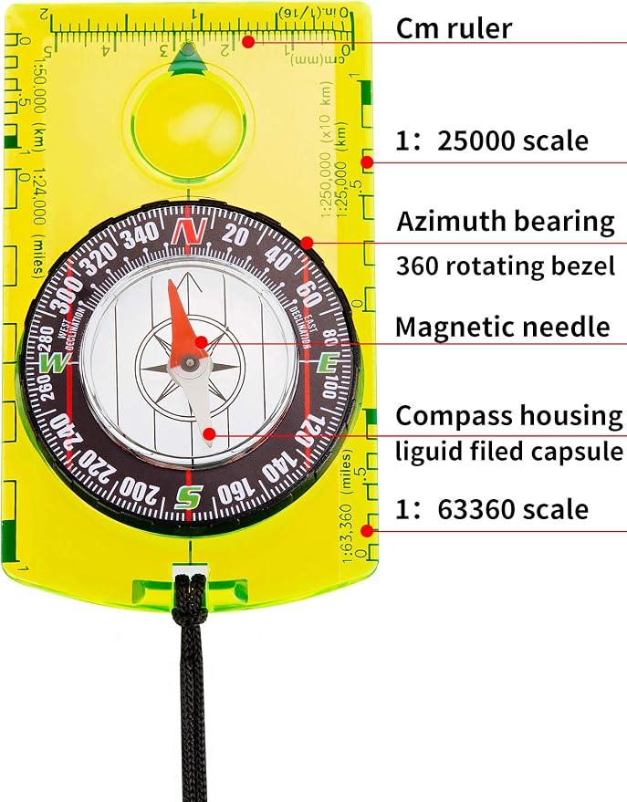 Gejoy 6 Pieces Orienteering Compass Bulk Scout Compass - Image 4