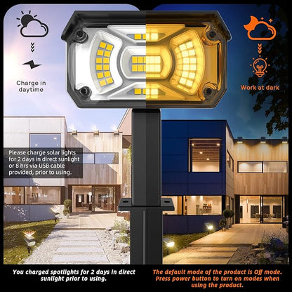 LEREKAM 3 Brightness Modes Solar Outdoor Lights, 360 Degree Adjustable Lighting - Image 5