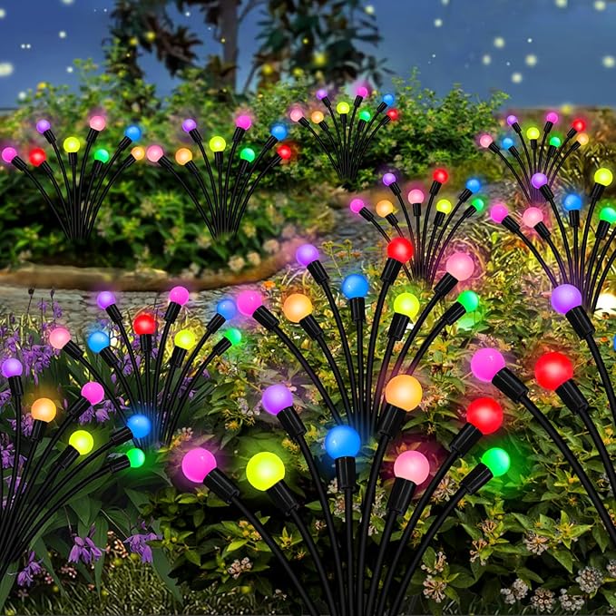Solar Garden Lights Outdoor, 2 Pack 16 LED Solar Firefly Lights Waterproof - Image 5