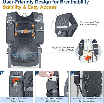 BECOJADDE Hiking Backpack 15L Small Backpack Packable Day pack Water Resistant - Image 2