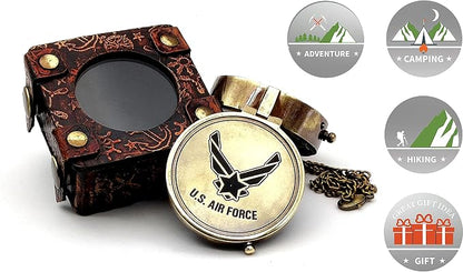 5MoonSun5's US AIR Force Engraved Brass Military Compass Nautical Marine - Image 2