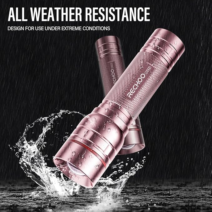 Flashlight Rechargeable High Lumens, G1000 Super Bright Flash Light Pink - Image 4