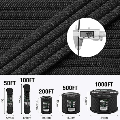 Paracord Rope 750 lb - 500ft 5/32" Parachute Cord 4MM 12-Strand para Cord - - Image 5
