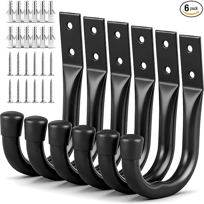 Heavy Duty Garage Storage Hooks, 6-piece Bike Hooks by SWANLAKETOOLS