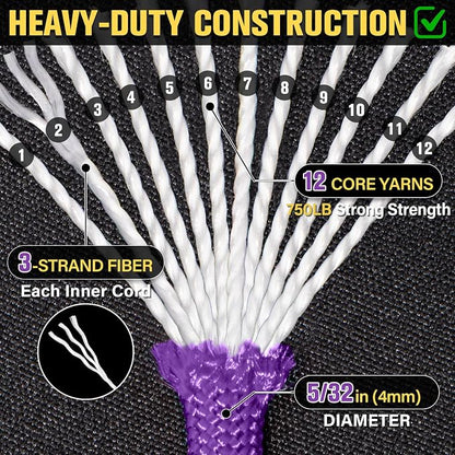Paracord Rope 750 lb - 1000ft 5/32" Parachute Cord 4MM 12-Strand para Cord - - Image 3
